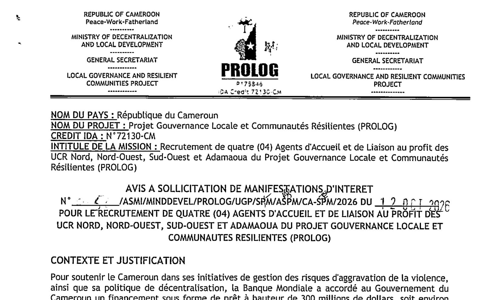 Recrutement prolog agents accueil liaison 2026